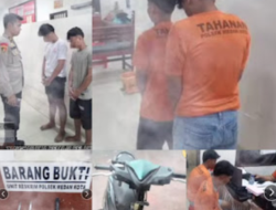 Polsek Medan Kota Tangkap Dua Pelaku Curanmor, Motor Hasil Curian Dijual Rp4 Juta