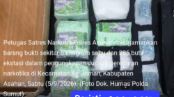 Polres Asahan Sita 5 Kg Sabu dan 285 Butir Ekstasi, Kurir Dijanjikan Upah Rp80 Juta